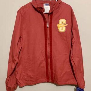 NWT Unisex Champion L Full Zip Jacket C Logo Applique Embroidered Long Sleeve